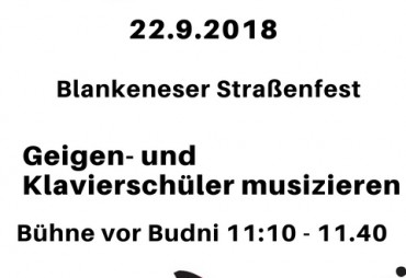 Wir spielen beim Blankeneser Straßenfest 22.9.2018