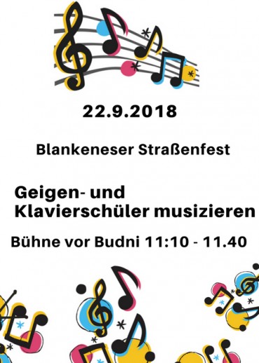 Wir spielen beim Blankeneser Straßenfest 22.9.2018